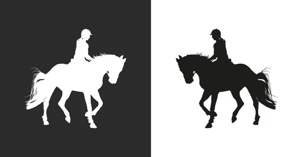 Horsewoman vector illustration — Stock Vector