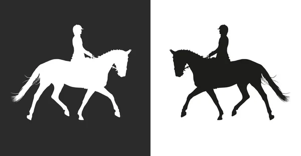 Illustrazione vettoriale donna cavallo — Vettoriale Stock