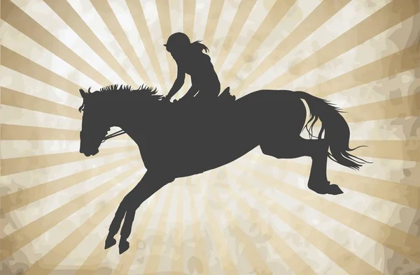 Ilustração vetorial de mulher de cavalo — Vetor de Stock
