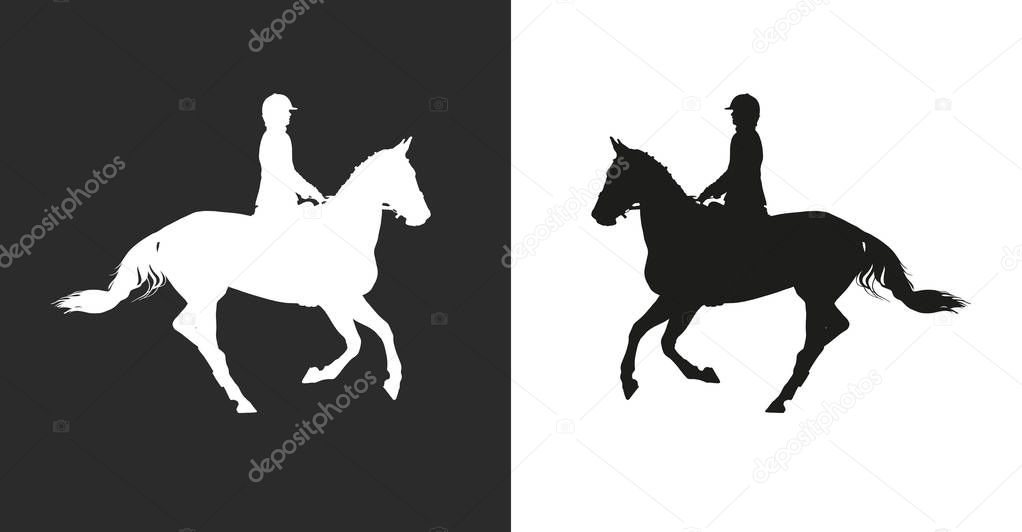 Horsewoman vector illustration