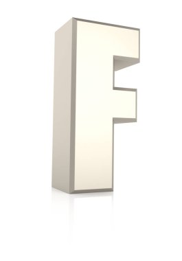 Beyaz arka plan üzerinde izole harf f