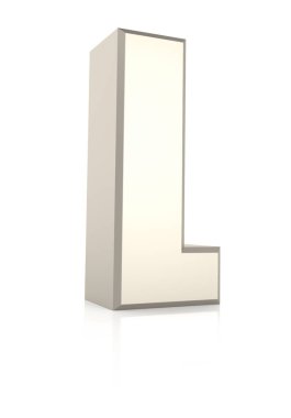 Beyaz arka plan üzerinde izole l harfi