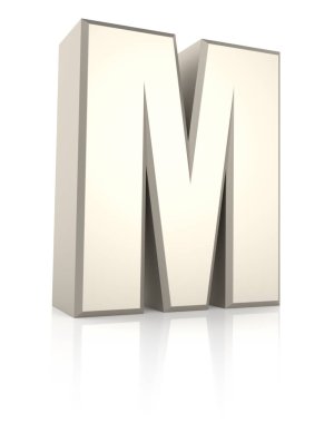 Beyaz arka plan üzerinde izole harf m