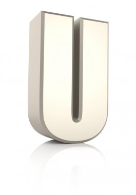 Beyaz arka plan üzerinde izole harf u