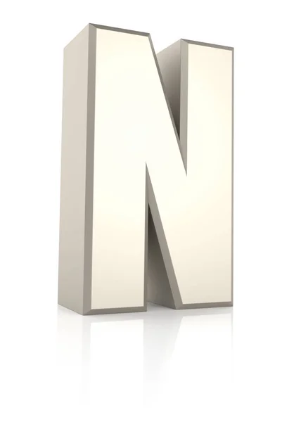 Літера N ізольована на білому тлі — стокове фото