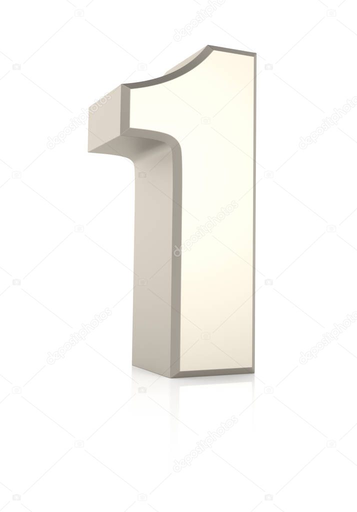 Number 1 Isolated on White Background