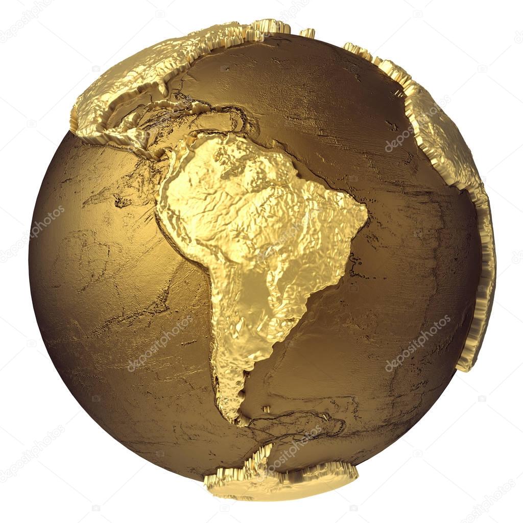 Gold Globe South Americ