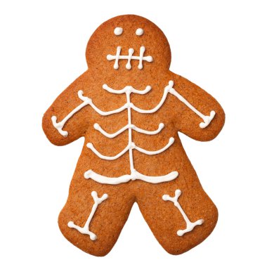 Beyaz arka plan üzerinde izole Halloween iskelet tanımlama bilgisi