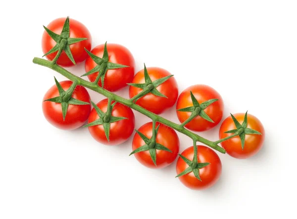 Tomates cherry en rama aislados sobre fondo blanco —  Fotos de Stock