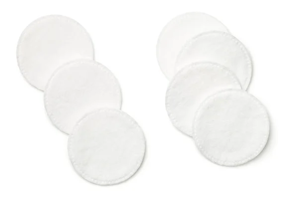 Cuscinetti in cotone isolati su sfondo bianco — Foto Stock