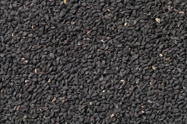 Nigella sativa, schwarzer Kreuzkümmel Hintergrund — Stockfoto