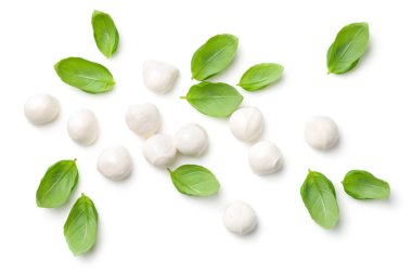 Basil and Mozzarella Isolated on White Background clipart