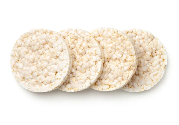 Pane di riso soffiato isolato su sfondo bianco — Foto Stock