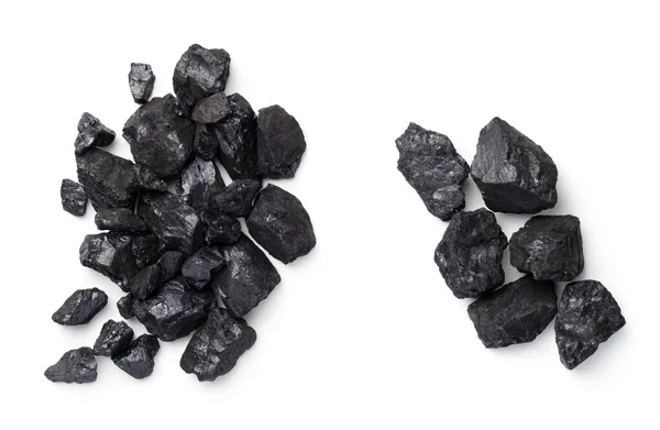 Black Coal Pile Isolated On White Background — Stock Photo, Image