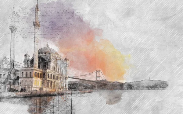 Meczetu Ortakoy Stambuł Turcja — Zdjęcie stockowe