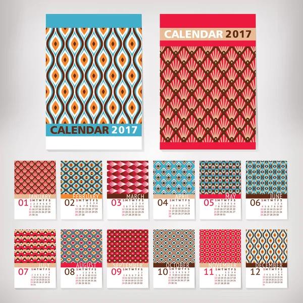 2017 roku stylowy kalendarza Grafika Wektorowa