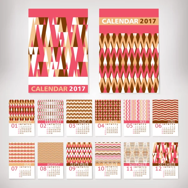 2017 roku stylowy kalendarza Grafika Wektorowa
