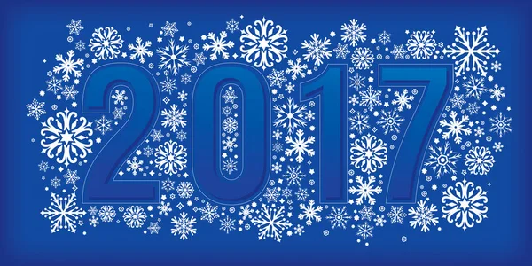 Новогоднее знамя со снежинками 2017 года — стоковый вектор