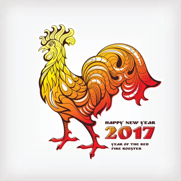 Китайський Новий рік вітальну листівку з барвистими півень — стоковий вектор