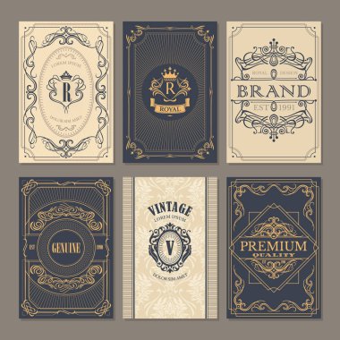 Kaligrafi klasik çiçek kartı koleksiyonu