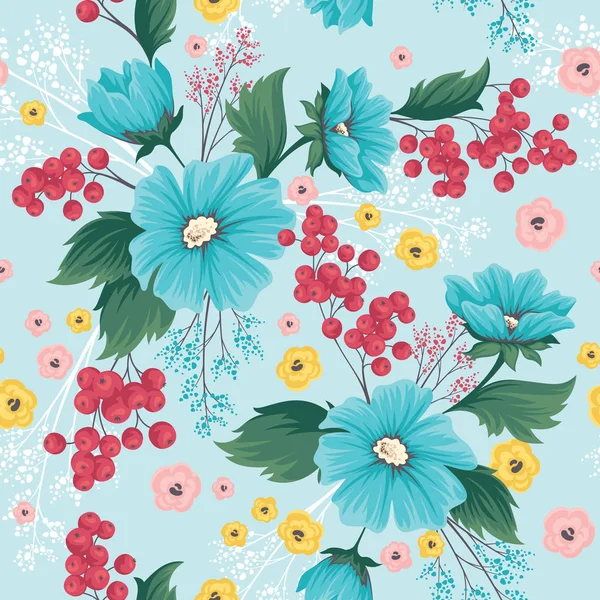 Bloemen naadloos patroon — Stockvector