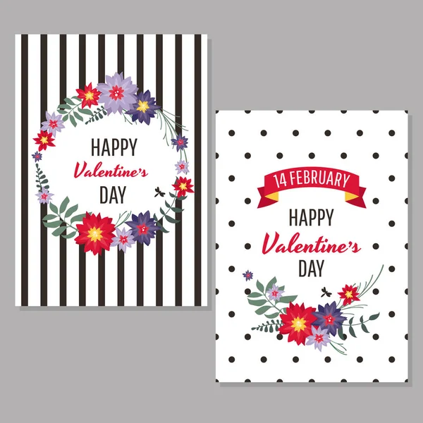 Valentine's day greeting cards — Stock Vector