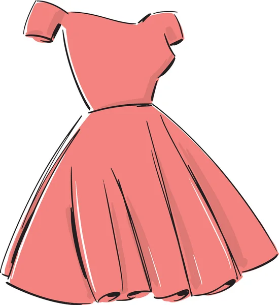 女士晚礼服时装风格插画 — 图库矢量图片