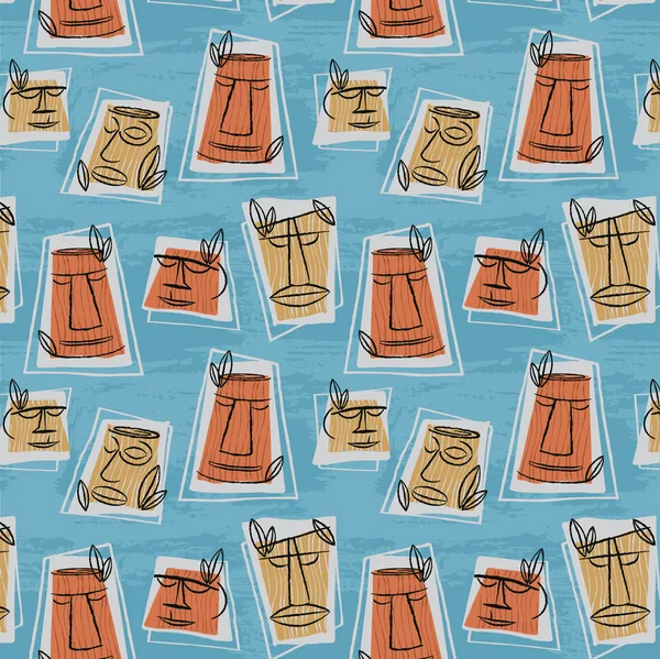 1950s Retro Mid-Century Seamless Pattern — Stockový vektor