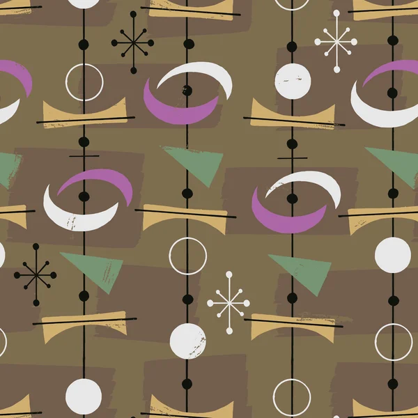 1950s Retro Mid-Century Seamless Pattern — Stock vektor