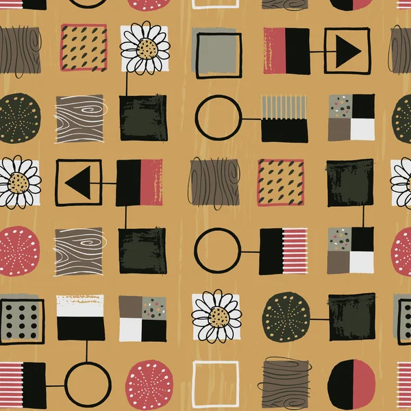 1950s Retro Mid-Century Seamless Pattern — Stockový vektor