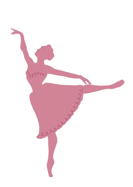 Illustrated Ballet Dancer Design Element — Stock Vector