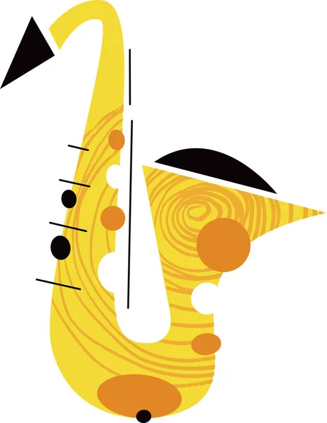 Saxophone instrument de musique — Image vectorielle