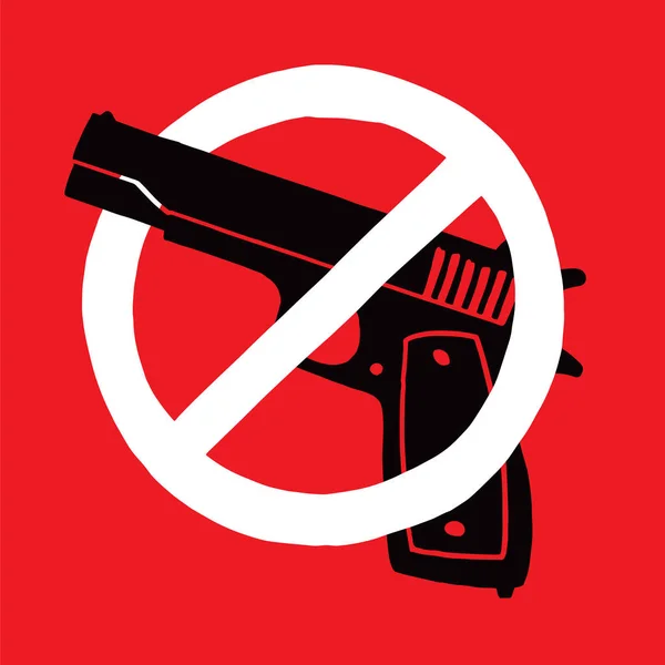 Simbolo anti pistola — Vettoriale Stock
