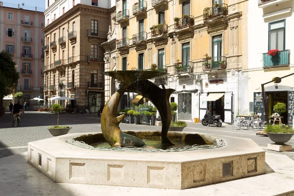 Fountain on town square of Salerno.  Italy — Stock Photo, Image