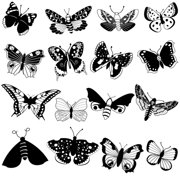 Διάνυσμα μαύρο πεταλούδες — Διανυσματικό Αρχείο