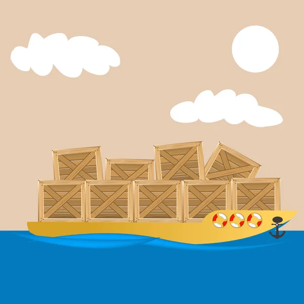 Ilustracja statku transportu — Wektor stockowy