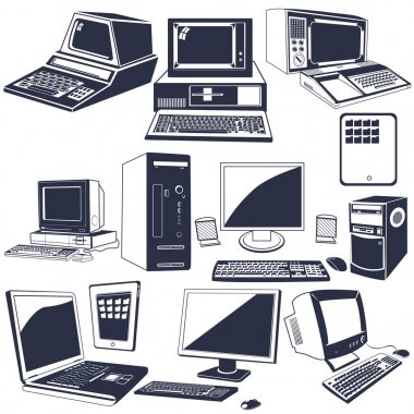 bilgisayar siyah simgeler