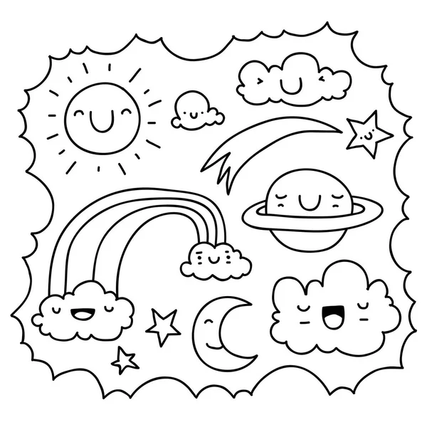 Cute sky doodle — Stock Vector