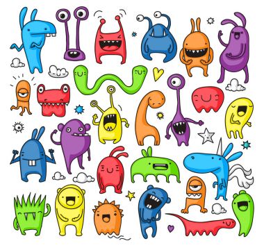 Doodle canavar koleksiyonu