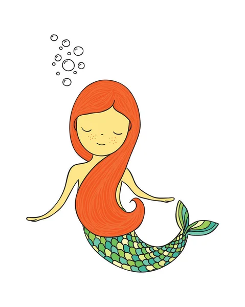 Mermaid illustration — Stock Vector