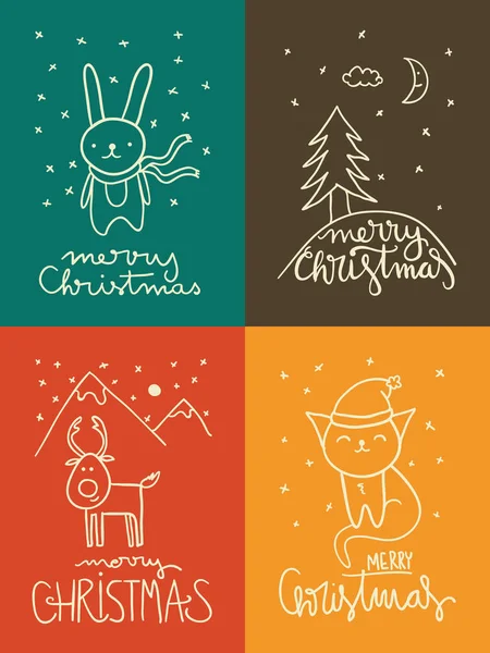 Cartes de Noël mignonnes — Image vectorielle