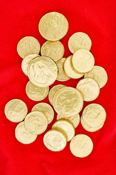 Czekoladowe monety złote — Zdjęcie stockowe