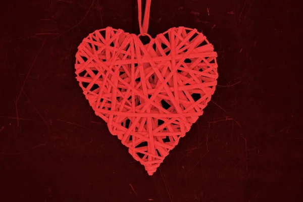Corazón de amor de mimbre —  Fotos de Stock
