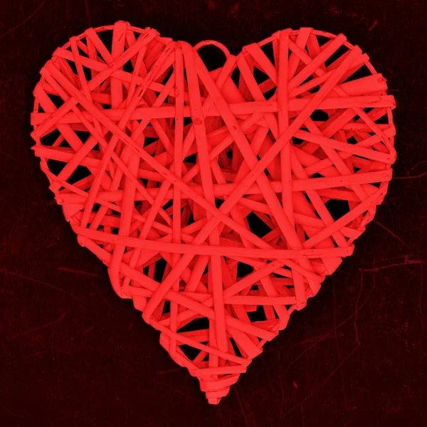 Wicker kärlek hjärta — Stockfoto