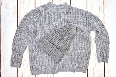 Yün bir jumper stüdyo fotoğrafı