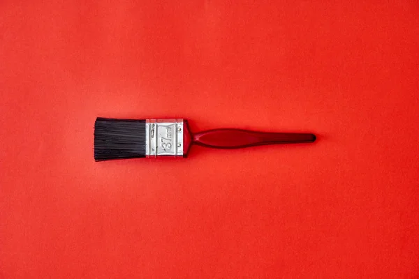 Κόκκινο χρώμα βούρτσα — Φωτογραφία Αρχείου