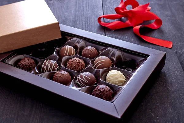 Studio Photo Gift Boxed Chocolate — Stock Photo, Image