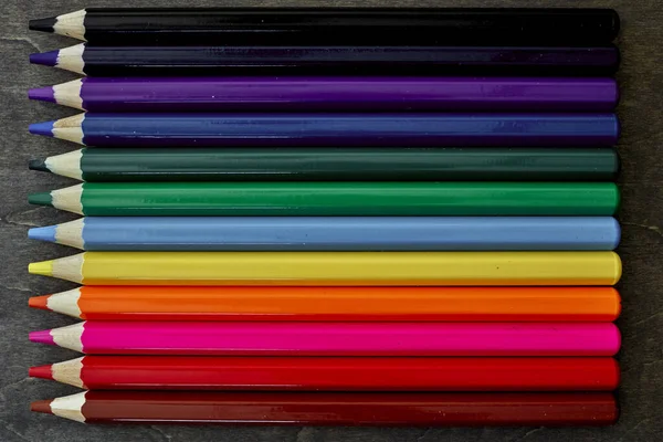 Estudio Cerca Foto Lápices Para Colorear — Foto de Stock