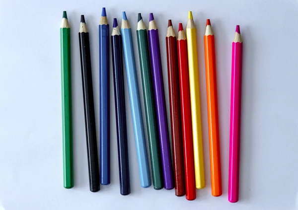 Estúdio Perto Foto Lápis Para Colorir — Fotografia de Stock