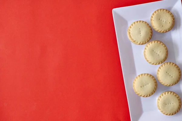 Una Foto Estudio Pasteles Frutas Picadas Navidad —  Fotos de Stock